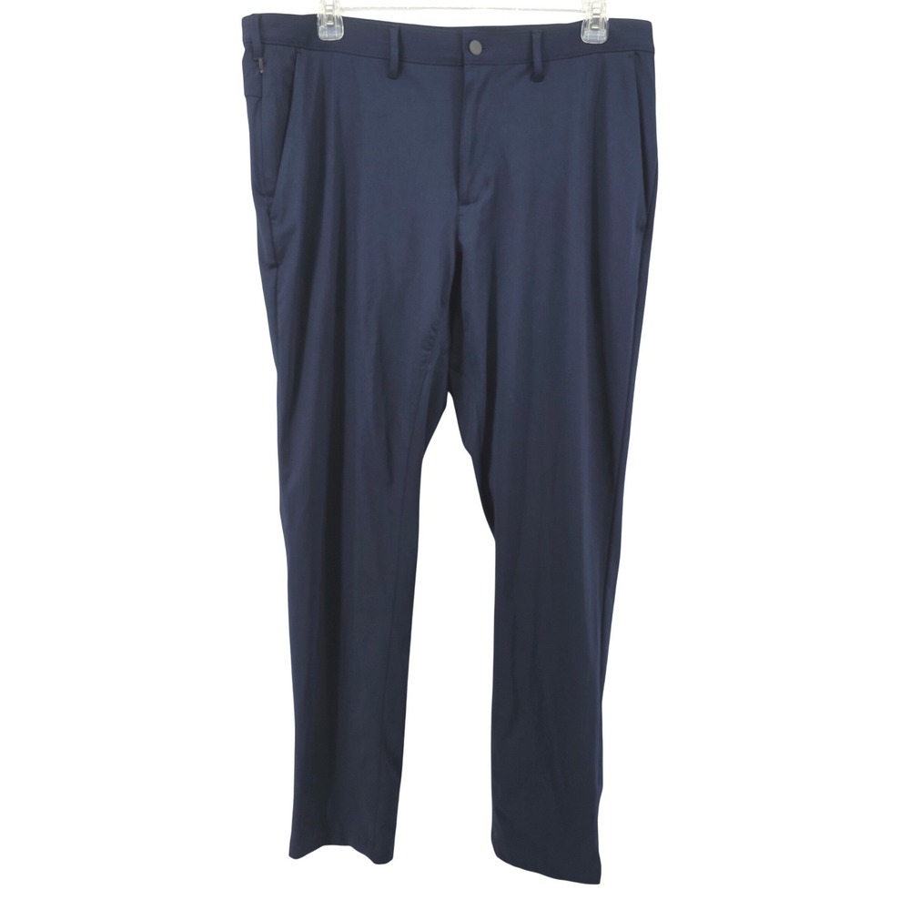 Lands End Mens Active Chino Pants Navy Blue Golf Trousers Size 40 Stretch Casual
